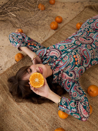 Women Ethnic Motifs Printed Regular Pure Cotton Kurta with Salwar