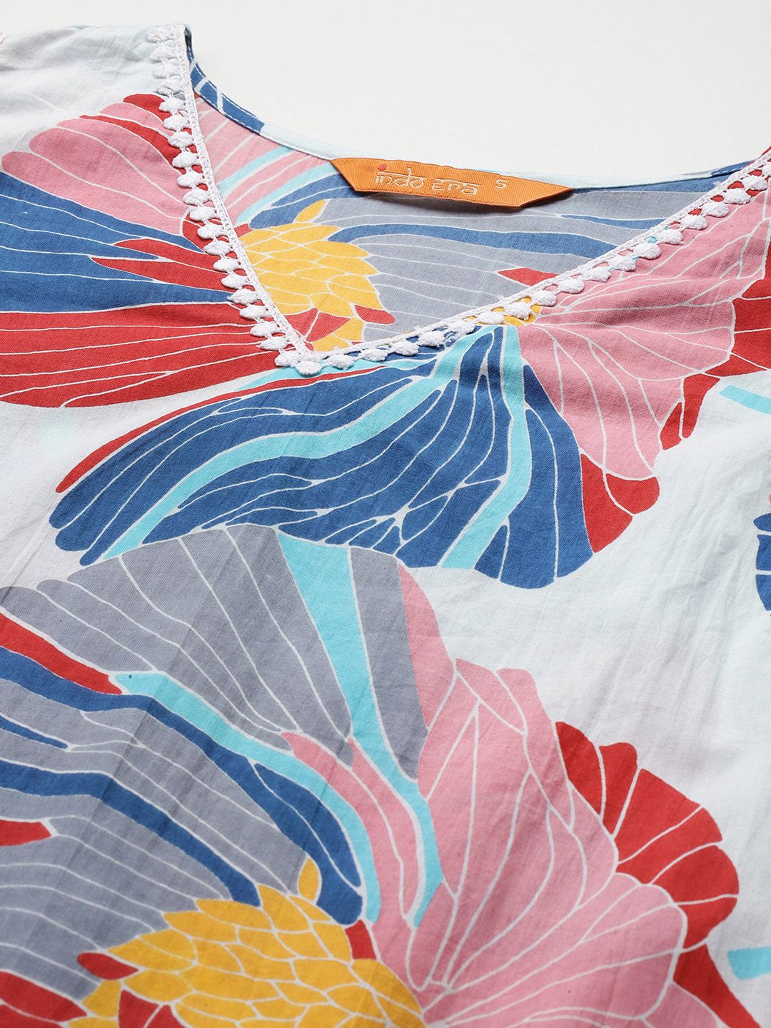 Dhiyona IE Floral Printed Pure Cotton Kurta with Trousers