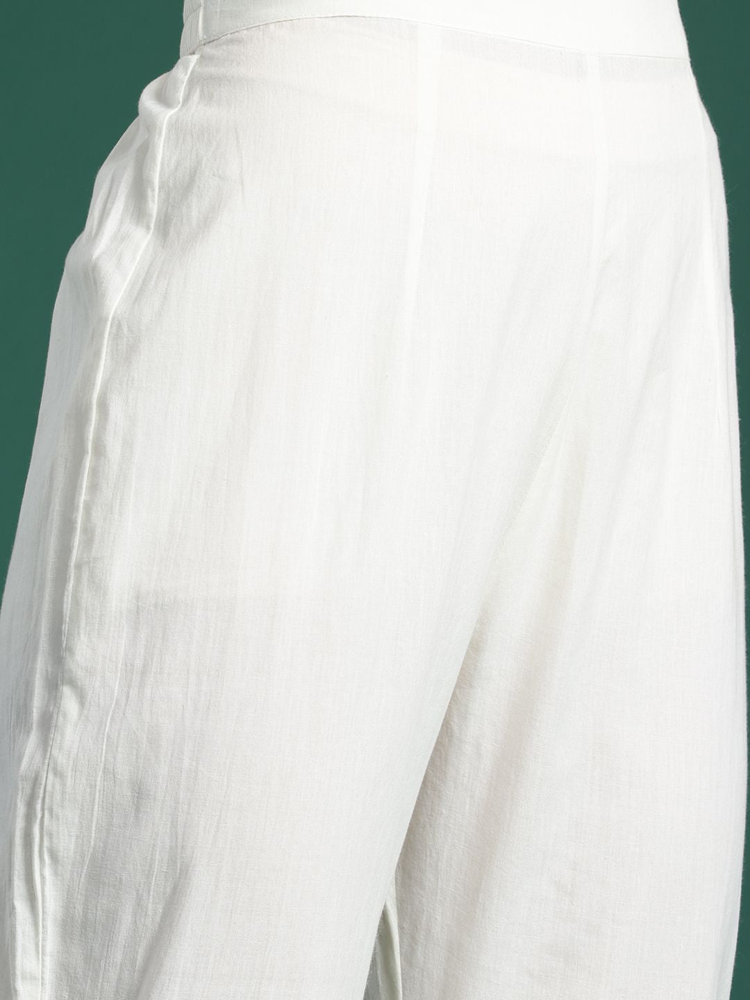 Dhiyona IE Floral Printed Pleated Pure Cotton Kurta with Trousers