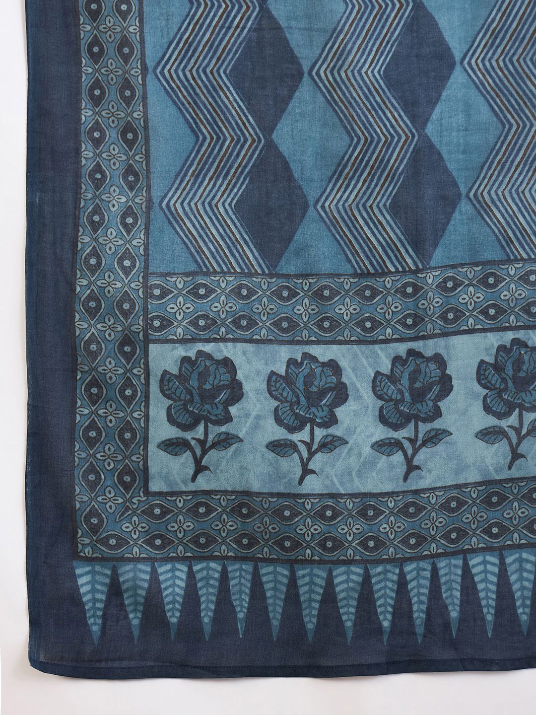 Dhiyona IE Floral Printed Pure Cotton Kurta With Trousers & Dupatta