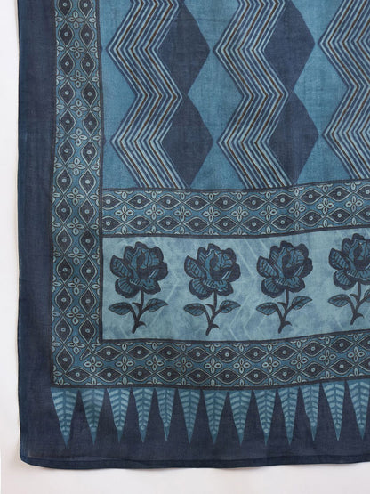Dhiyona IE Floral Printed Pure Cotton Kurta With Trousers & Dupatta