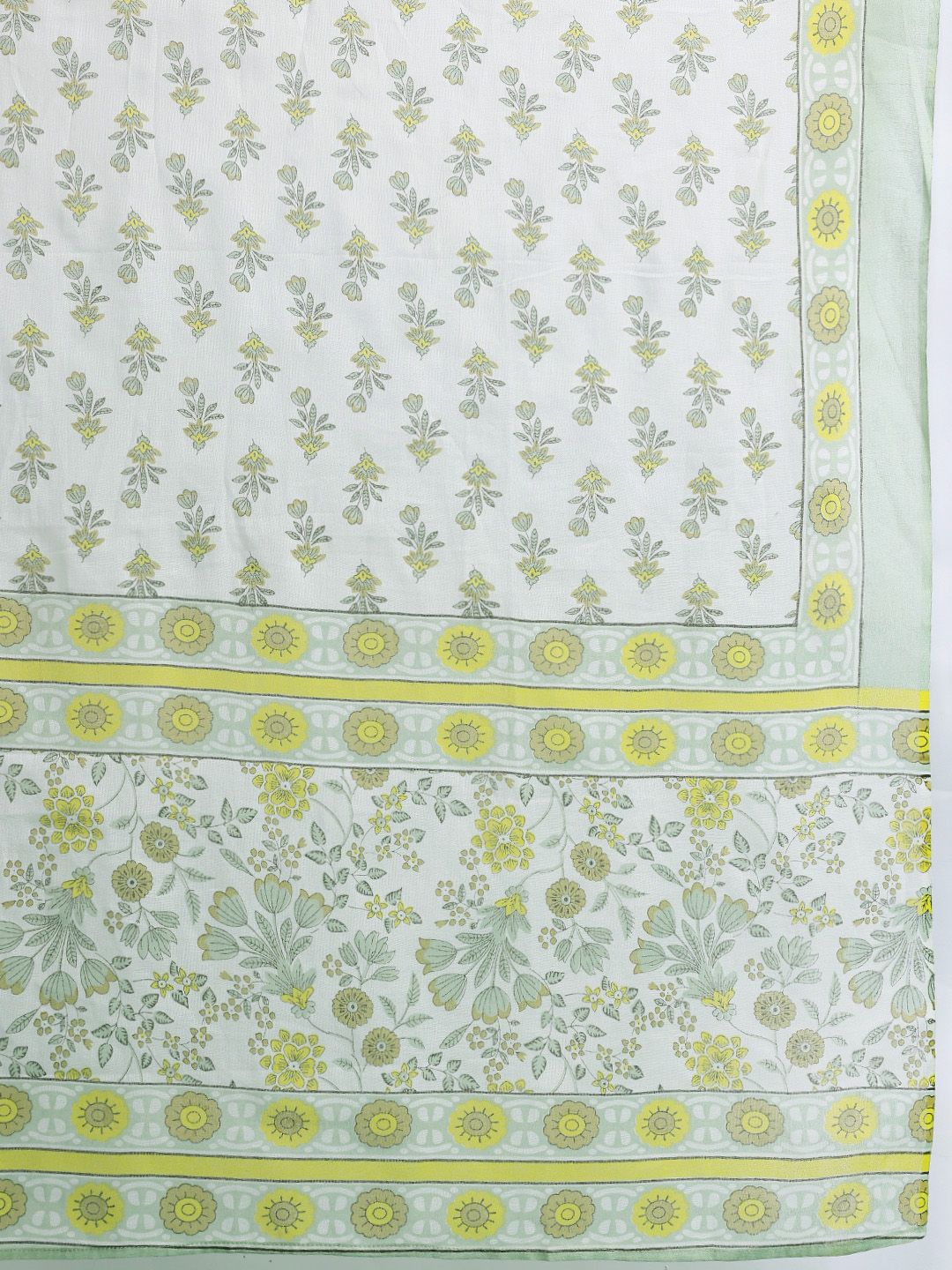 Women Floral Printed Pleated Pure Cotton Kurta with Trousers & With Dupatta