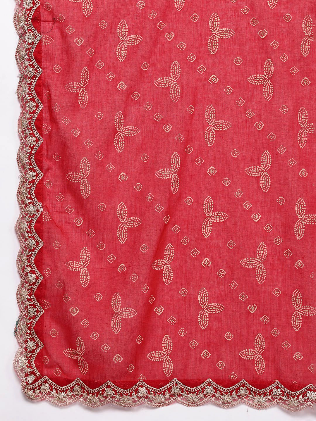 Ethnic Motifs Printed Regular Sequinned Kurta With Trousers & Dupatta