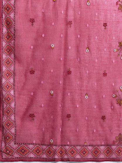Dhiyona IE Floral Printed Pure Cotton Kurta with Trousers & Dupatta