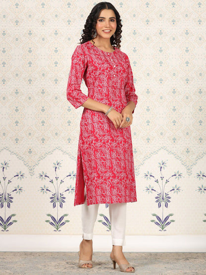 Dhiyona OD  Printed Round Neck Straight Kurta