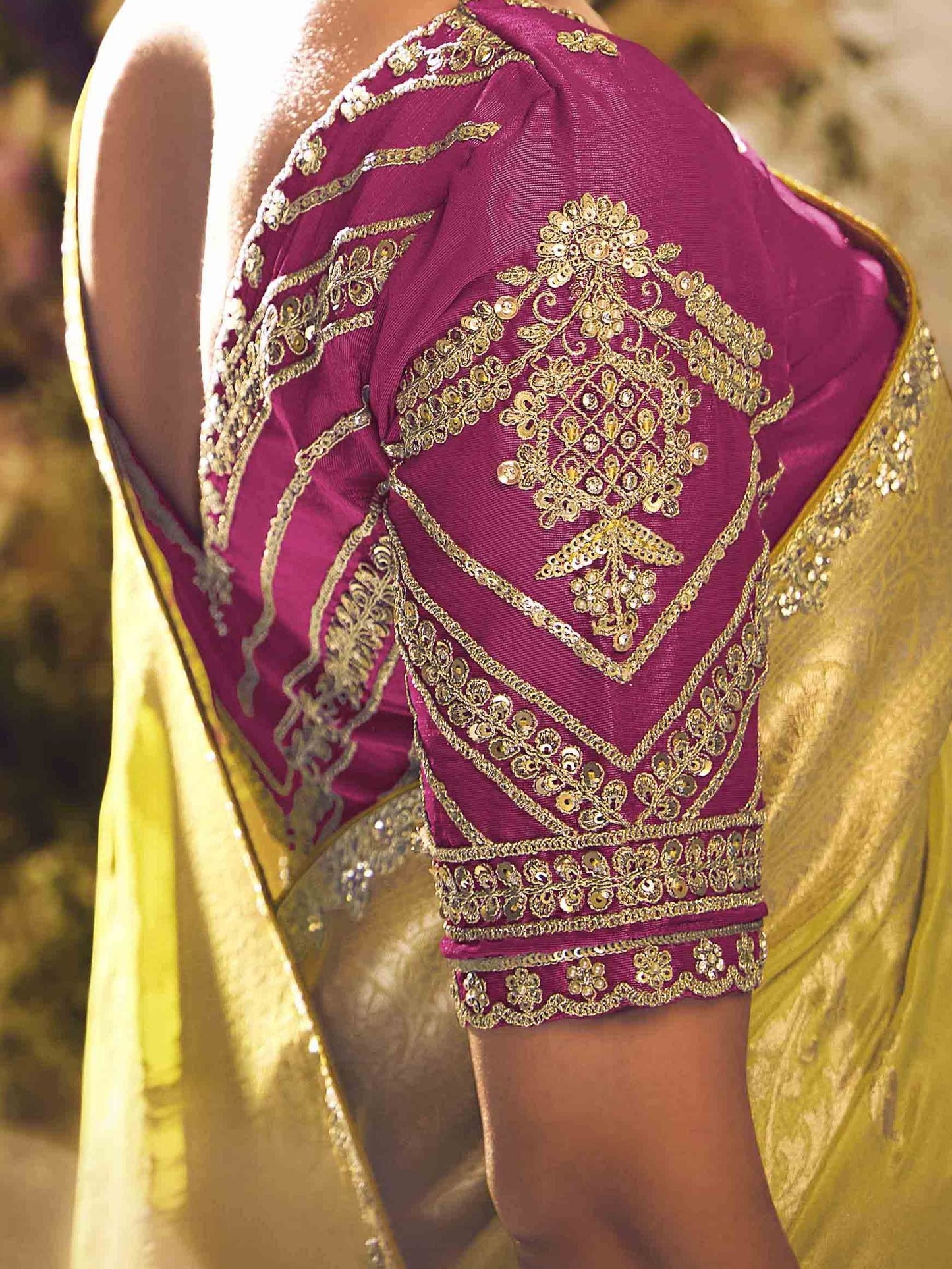 Dhiyona KM Women The Golden Sunrise: A Celebration In Yellow & Magenta
