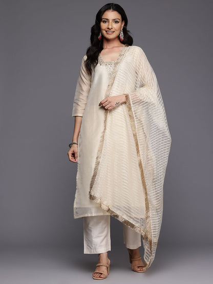 Dhiyona VA Women'sEthnic Motifs Embroidered Kurta with Trousers & With Dupatta