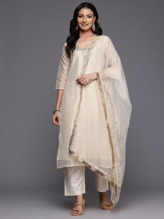 Dhiyona VA Women'sEthnic Motifs Embroidered Kurta with Trousers & With Dupatta