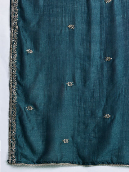 Women Ethnic Motifs Yoke Design Regular Kurta With Trousers & Dupatta