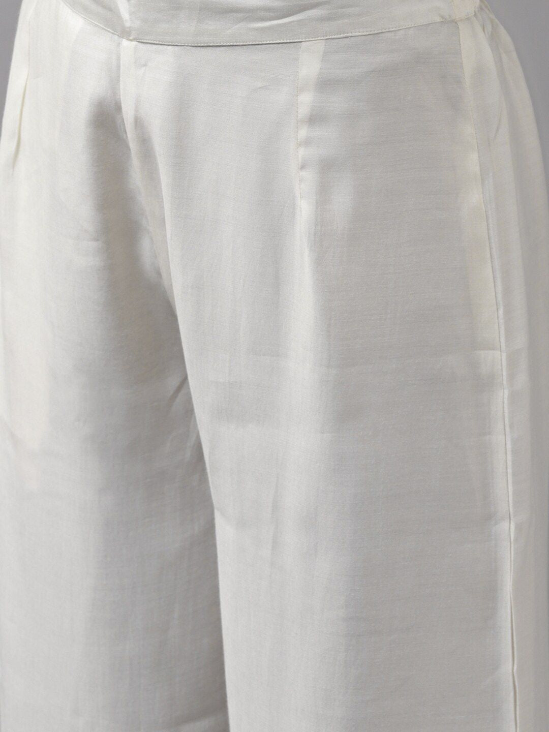 Dhiyona IE Women White Yoke Design Regular Kurta with Palazzos & With Dupatta