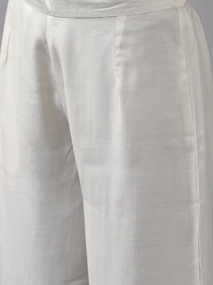Dhiyona IE Women White Yoke Design Regular Kurta with Palazzos & With Dupatta