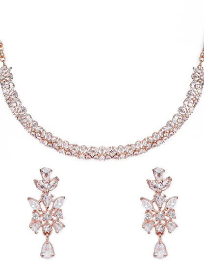 Dhiyona RJ Women's Gold-Plated CZ-Studded Handcrafted Jewellery Set