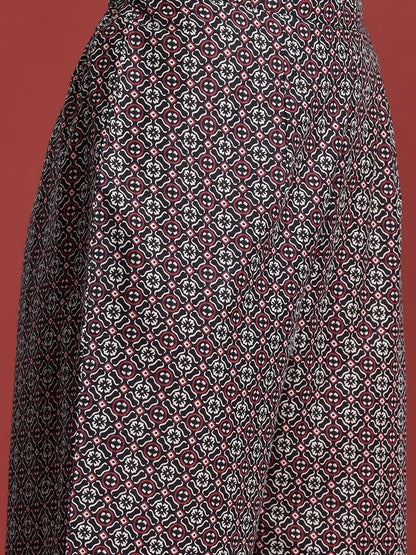 Floral Printed Angrakha Gotta Patti Pure Cotton Kurta Set & Dupatta