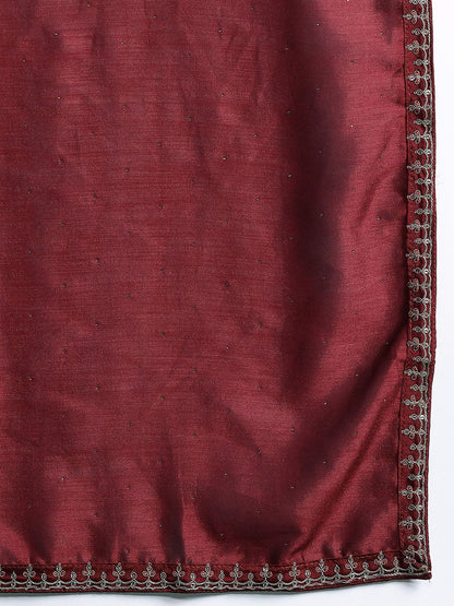 Dhiyona IE Ethnic Motifs Yoke Design Sequinned Kurta with Trousers & Dupatta