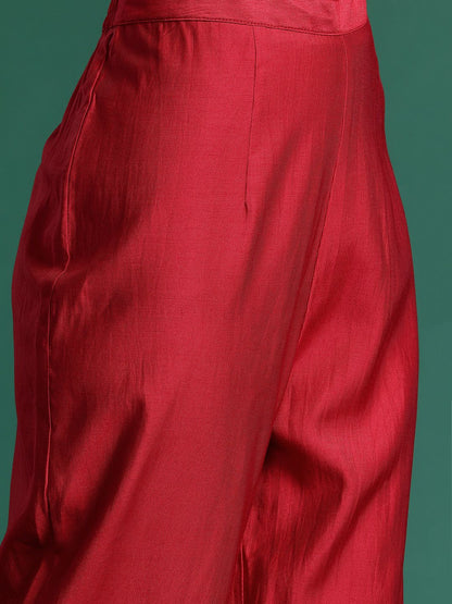 Women Ethnic Motifs Embroidered Regular Sequinned Liva Kurta with Trousers & With Dupatta