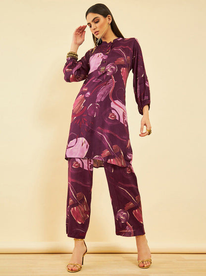 Dhiyona SO Women's Women Printed Regular Kurta with Trousers