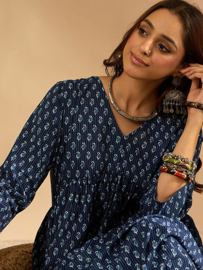Women Ethnic Motifs Printed Empire Pure Cotton Kurta with Trousers