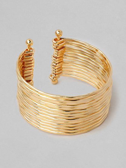 Dhiyona RJ Women's Gold-Plated Handcrafted Cuff Bracelet