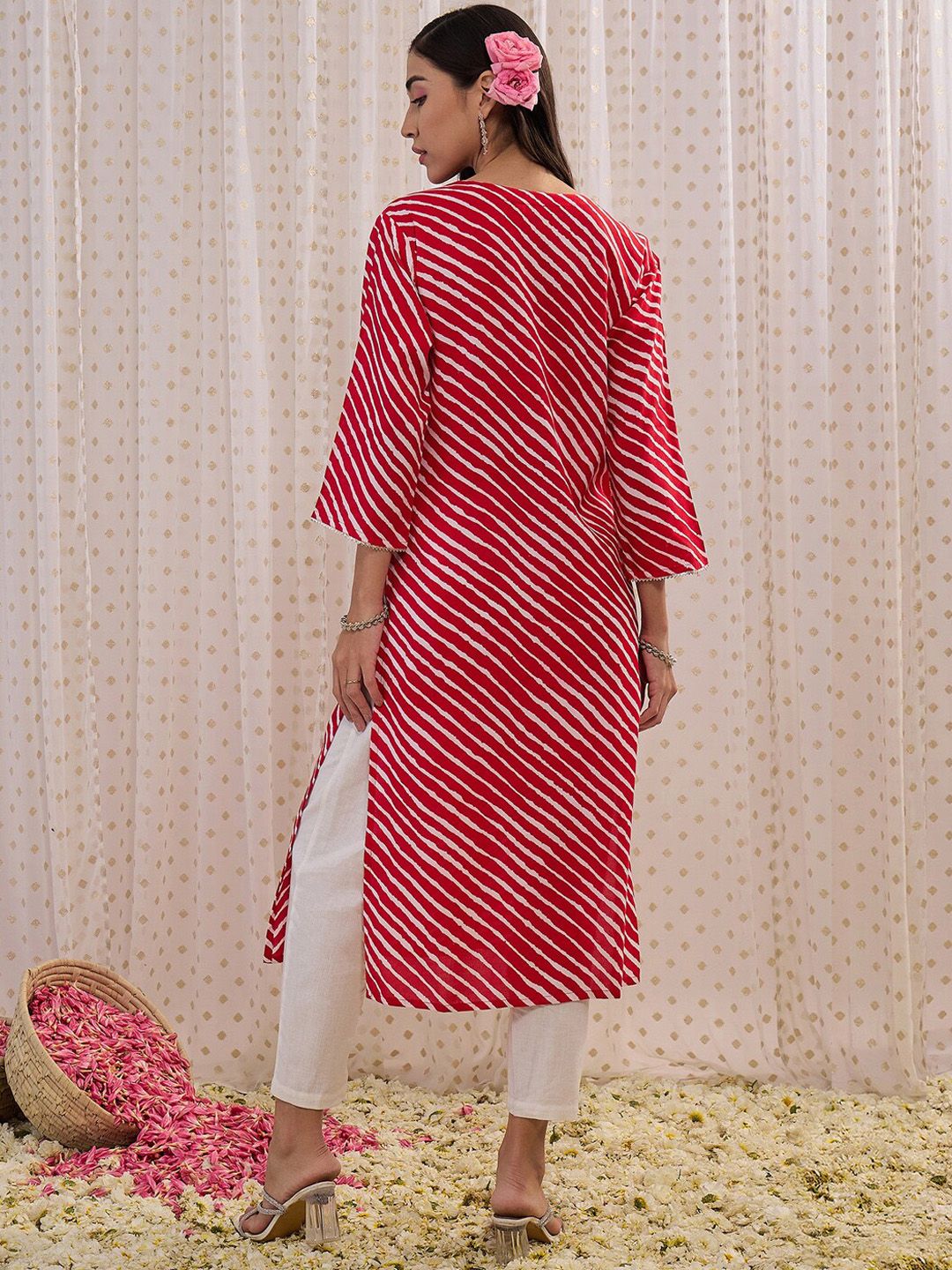Dhiyona IE Leheriya Printed Straight Kurta
