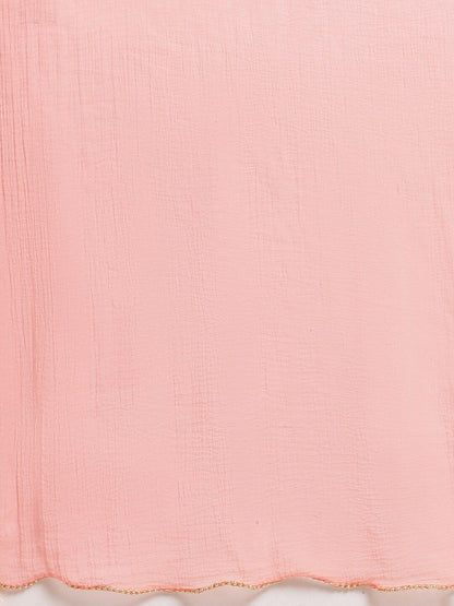 Dhiyona VA Women's Blue Floral Printed Gotta Patti Kurta with Sharara & With Dupatta