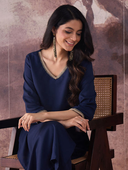 Dhiyona IE V-Neck Top With Trousers