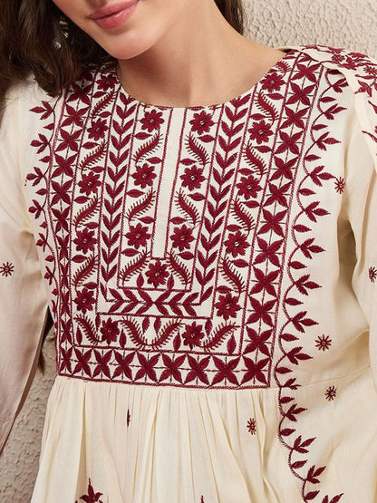 Dhiyona IE Women Ethnic Motifs Embroidered Kurta with Trousers & Dupatta