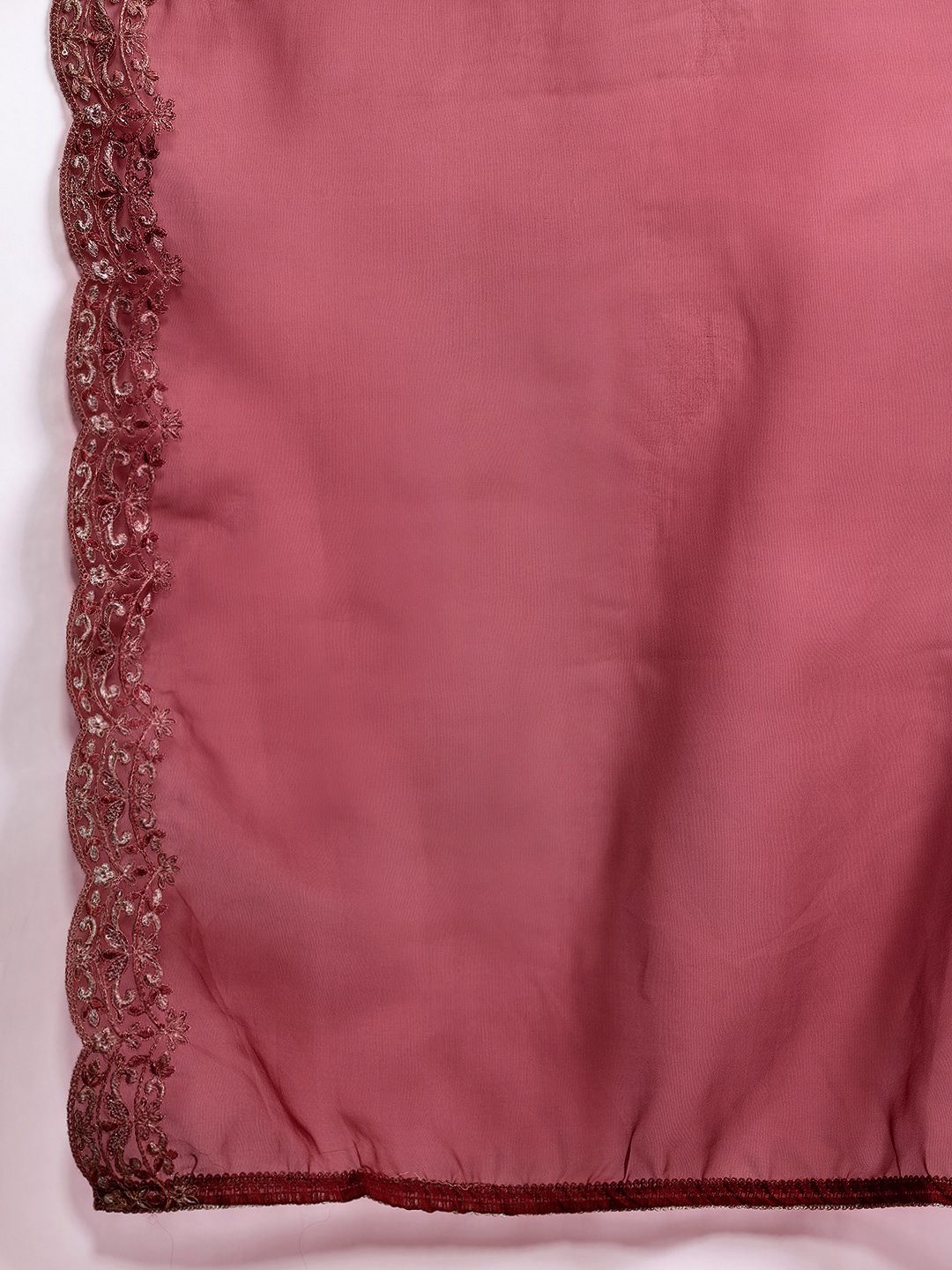 Dhiyona IE Floral Embroidered Sequinned Liva Kurta With Trousers & Dupatta