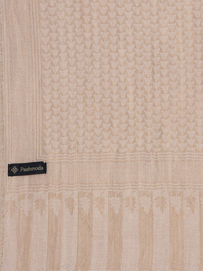 Dhiyona PA Women Beige Colored Woven Design Pashmina Shawl