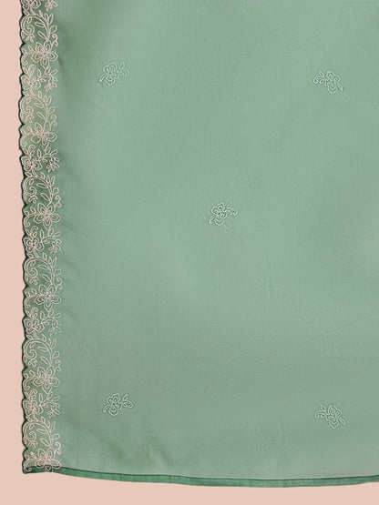 Women Ethnic Motifs Yoke Design Regular Thread Work Kurta with Trousers & With Dupatta