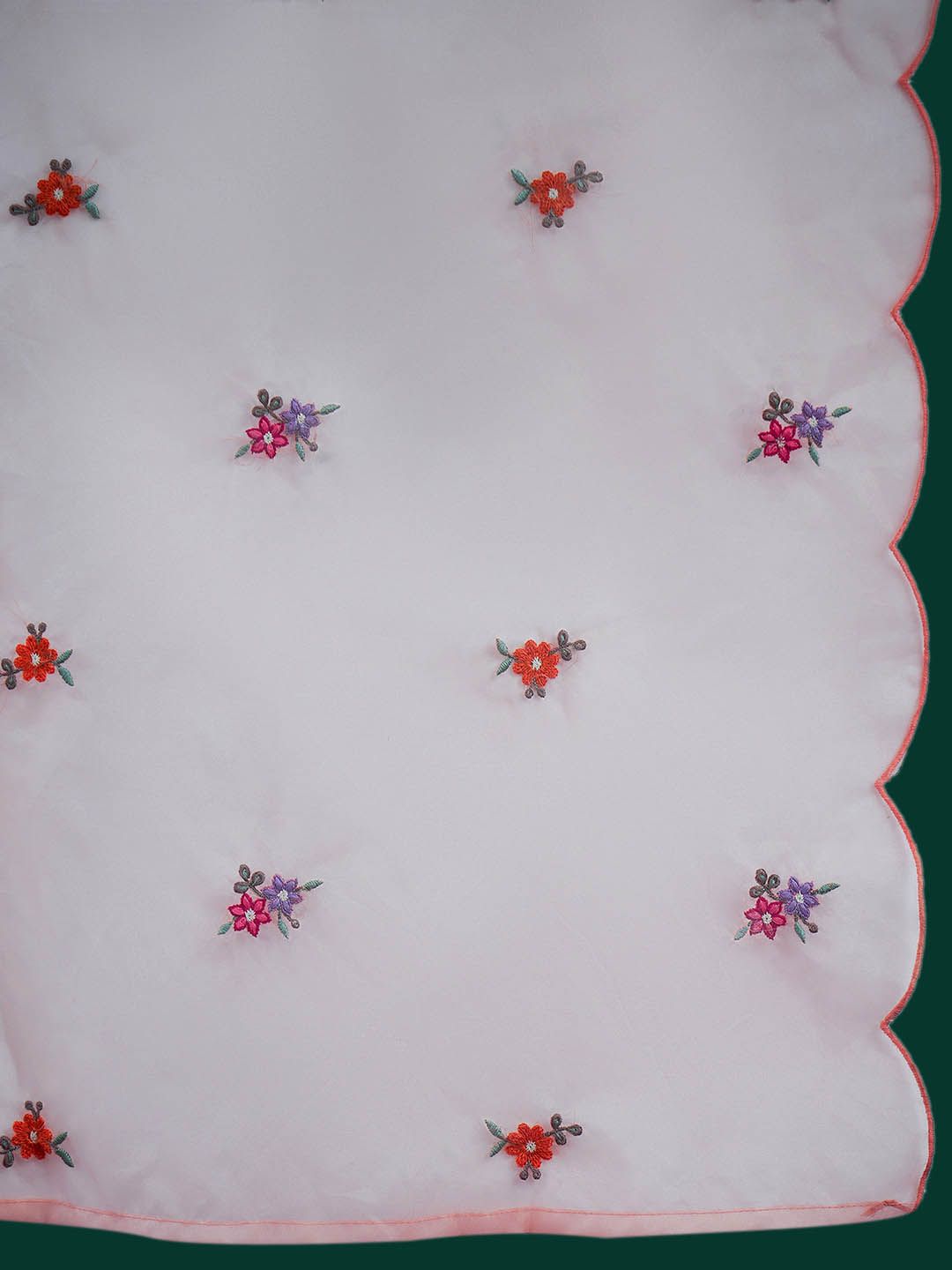 Floral Embroidered Regular Thread Work Kurta With Trousers & Dupatta