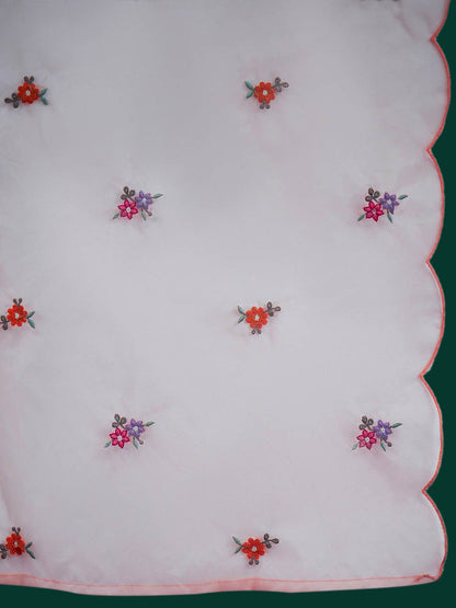 Floral Embroidered Regular Thread Work Kurta With Trousers & Dupatta