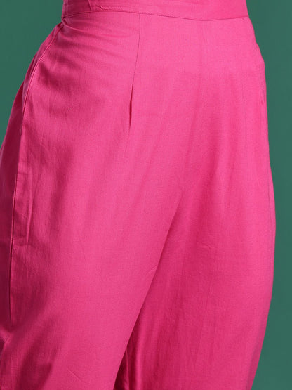 Dhiyona IE Ethnic Motifs Printed Pure Cotton Kurta with Trousers