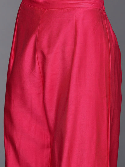 Dhiyona IE Ethnic Motifs Yoke Design A-Line Sequined Kurta with Palazzos & Dupatta