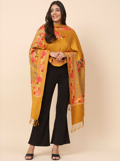 Dhiyona PA Ethnic Motifs Embroidered Shawl