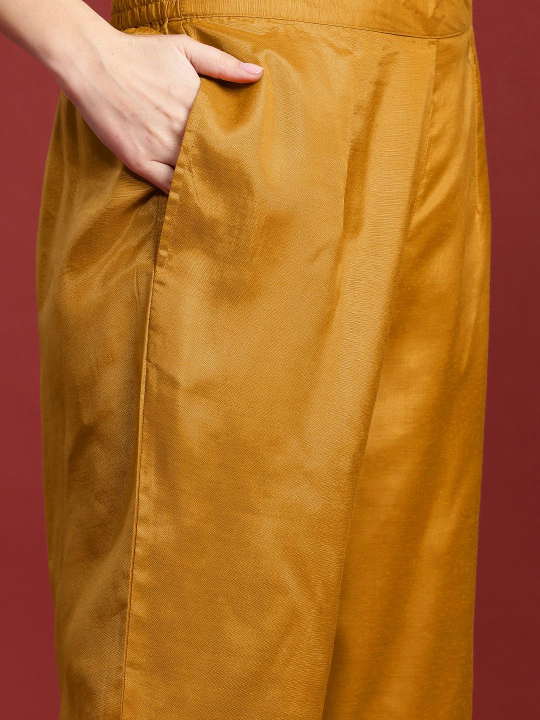 Floral Embroidered Pleated Zari Kurta With Trousers & Dupatta