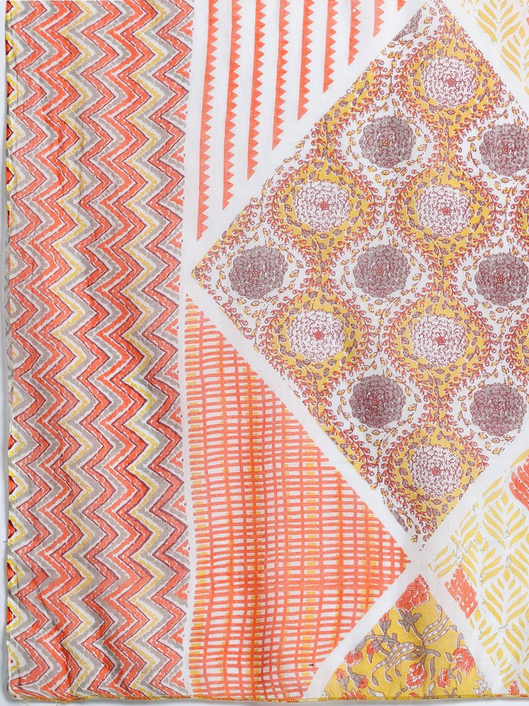 Floral Printed Pure Cotton Kurta with Trousers & With Dupatta