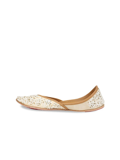 Dhiyona HOP Square Toe Ethnic Embellished Fabric Mojaris