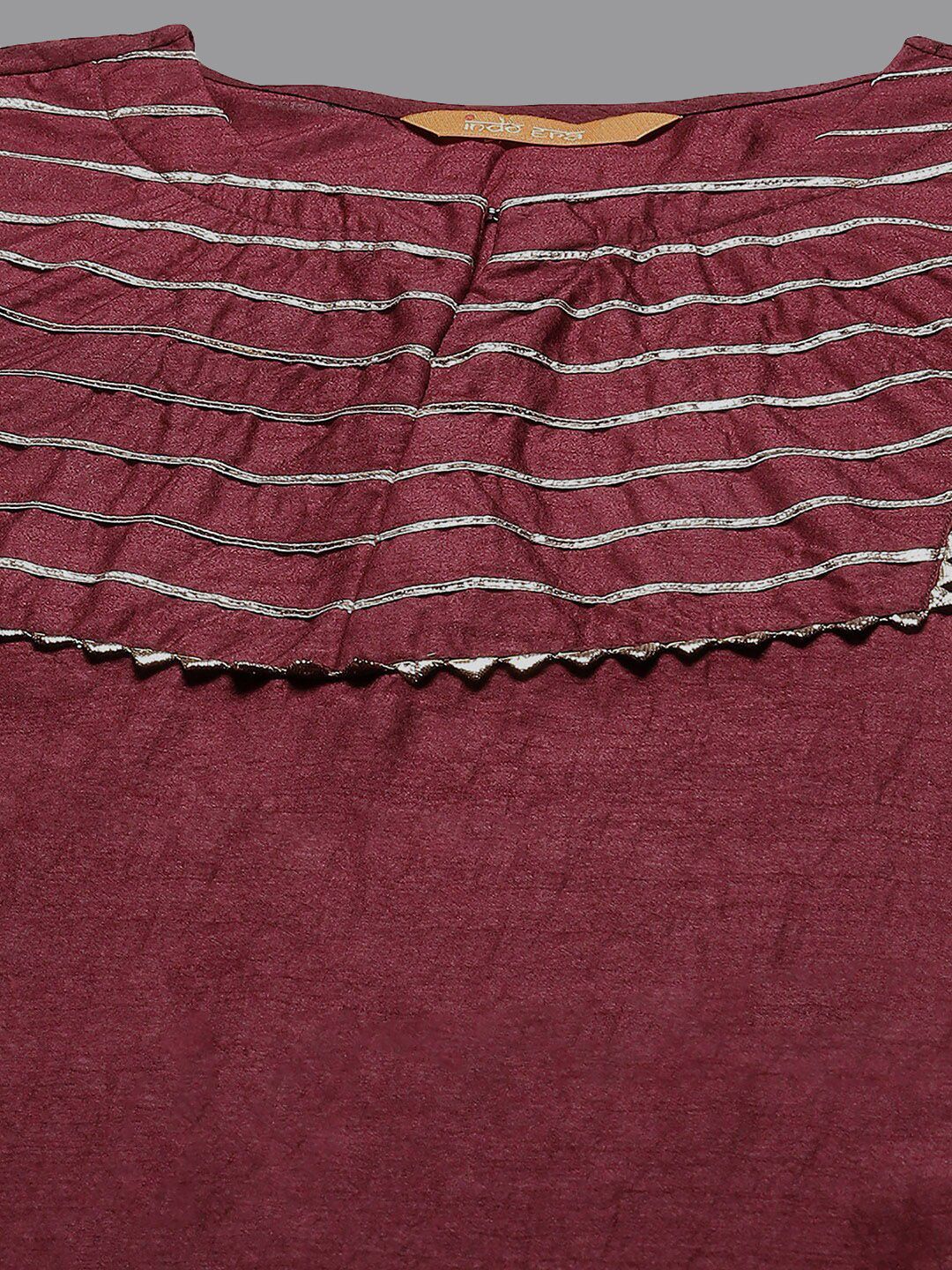 Yoke Design Gotta Patti Kurta with Trousers & With Dupatta