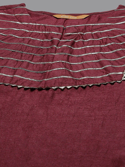 Yoke Design Gotta Patti Kurta with Trousers & With Dupatta