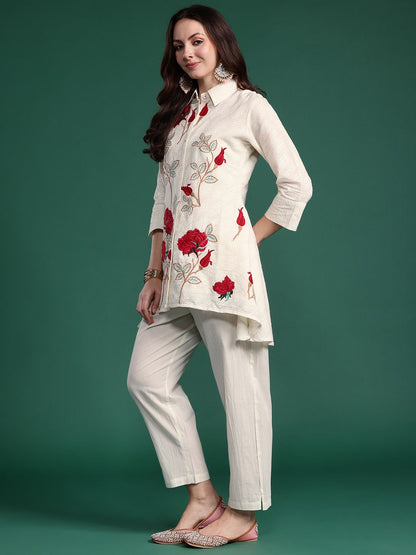 Dhiyona IE indo era Floral Embroidered A-Line Co-ord Set