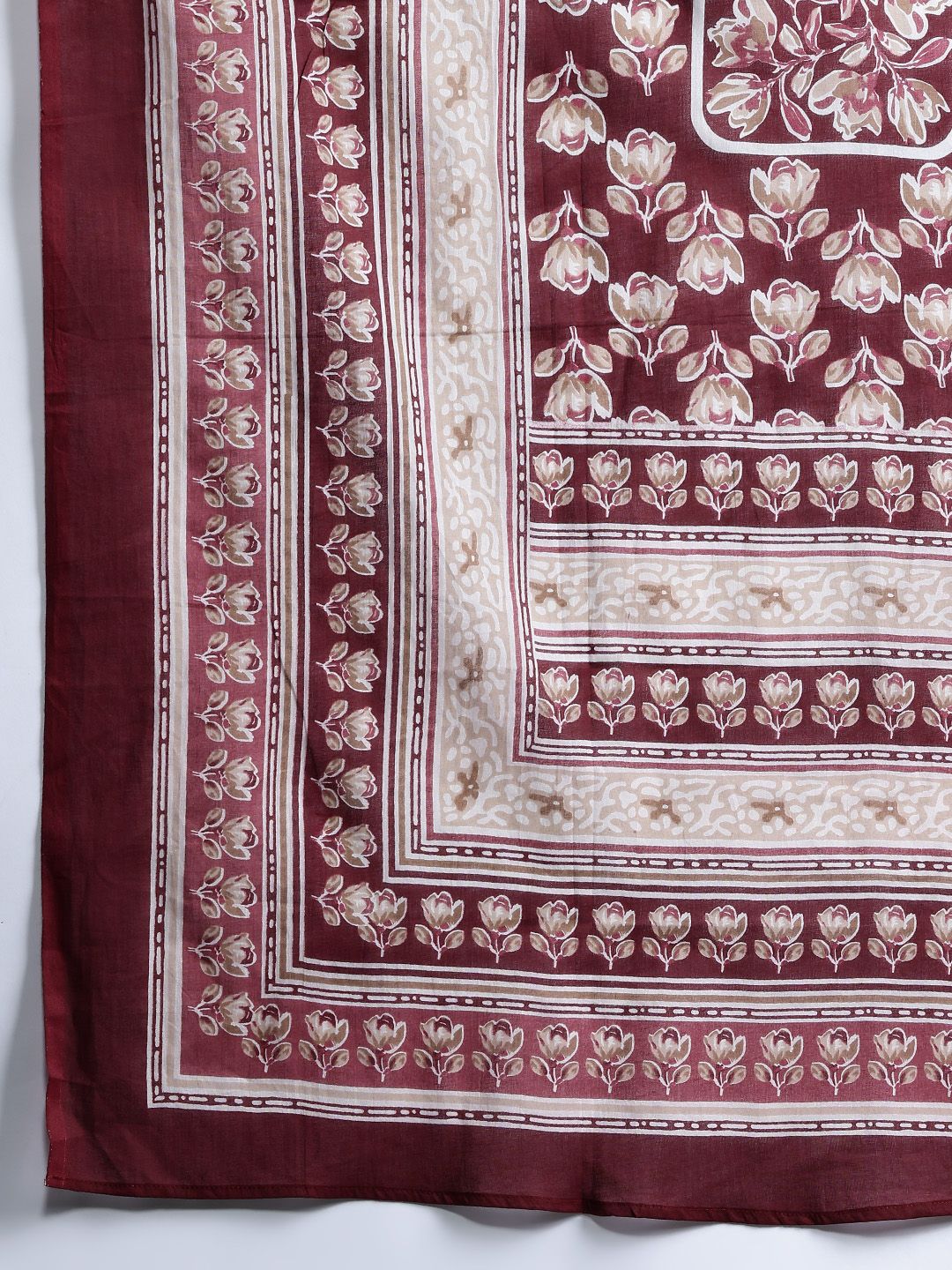 Dhiyona IE Floral Printed Pure Cotton Kurta With Trousers & Dupatta