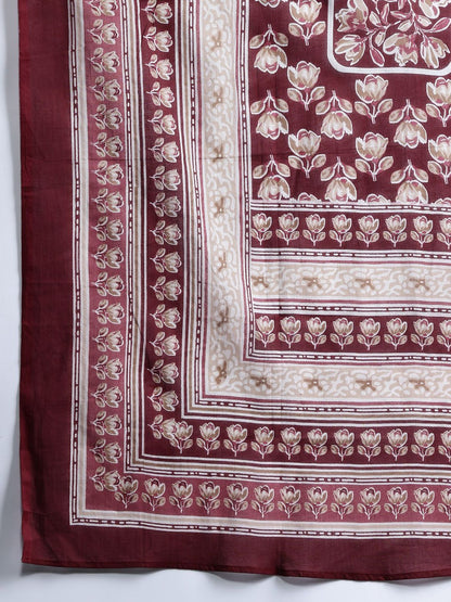 Dhiyona IE Floral Printed Pure Cotton Kurta With Trousers & Dupatta