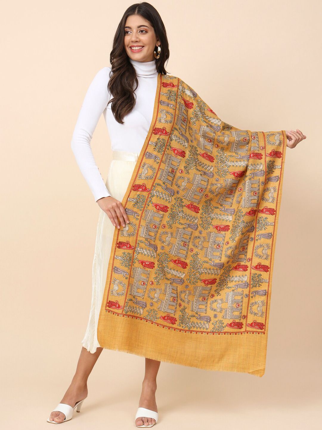 Dhiyona PA Embroidered Pure Wool Shawl
