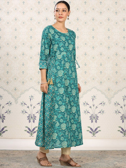 Dhiyona OD  Floral Printed Pure Cotton Kurta