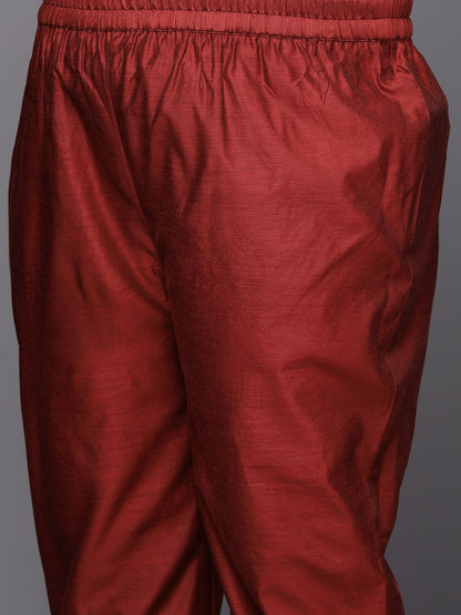 Dhiyona VA Women'sPlus Size Embroidered Chanderi Silk Kurta with Trousers & With Dupatta