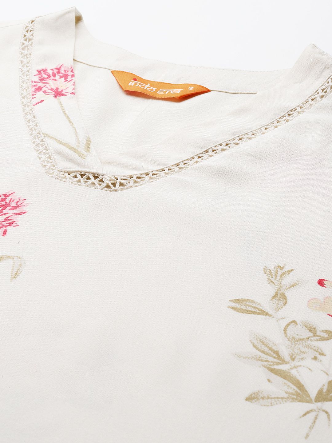 Floral Printed Regular Fusion Kurta with Dhoti Pants