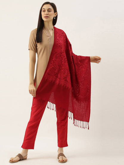 Dhiyona PA Women Ethnic Motifs Embroidered Shawl