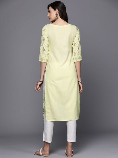 Dhiyona IE Ethnic Motifs Foil Printed Straight Kurta