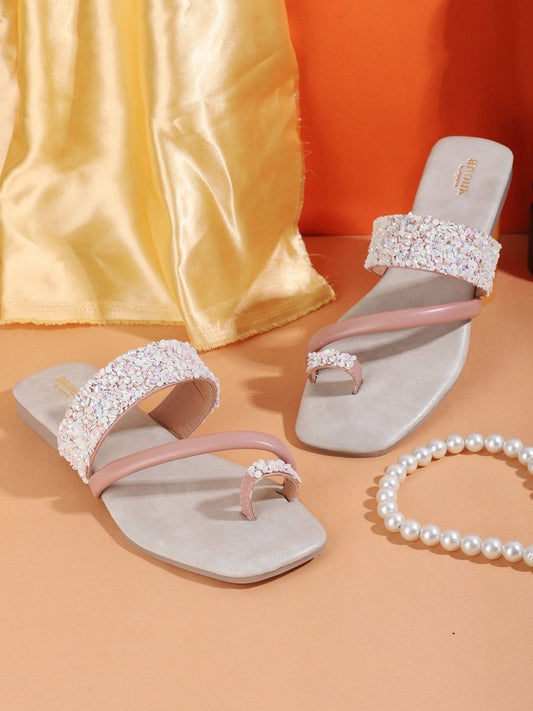 Dhiyona AK Embellished One Toe Flats