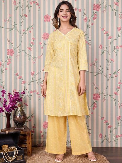 Dhiyona OD  Bandhani Printed Angrakha Pure Cotton Kurta with Trousers